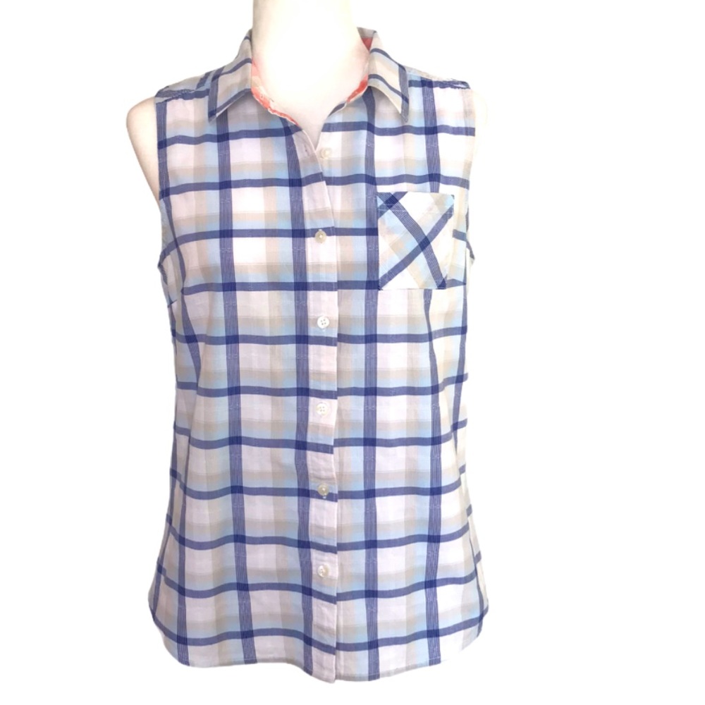 PrAna 99% Organic Cotton Plaid Button Down Top - S - Picture 1 of 17